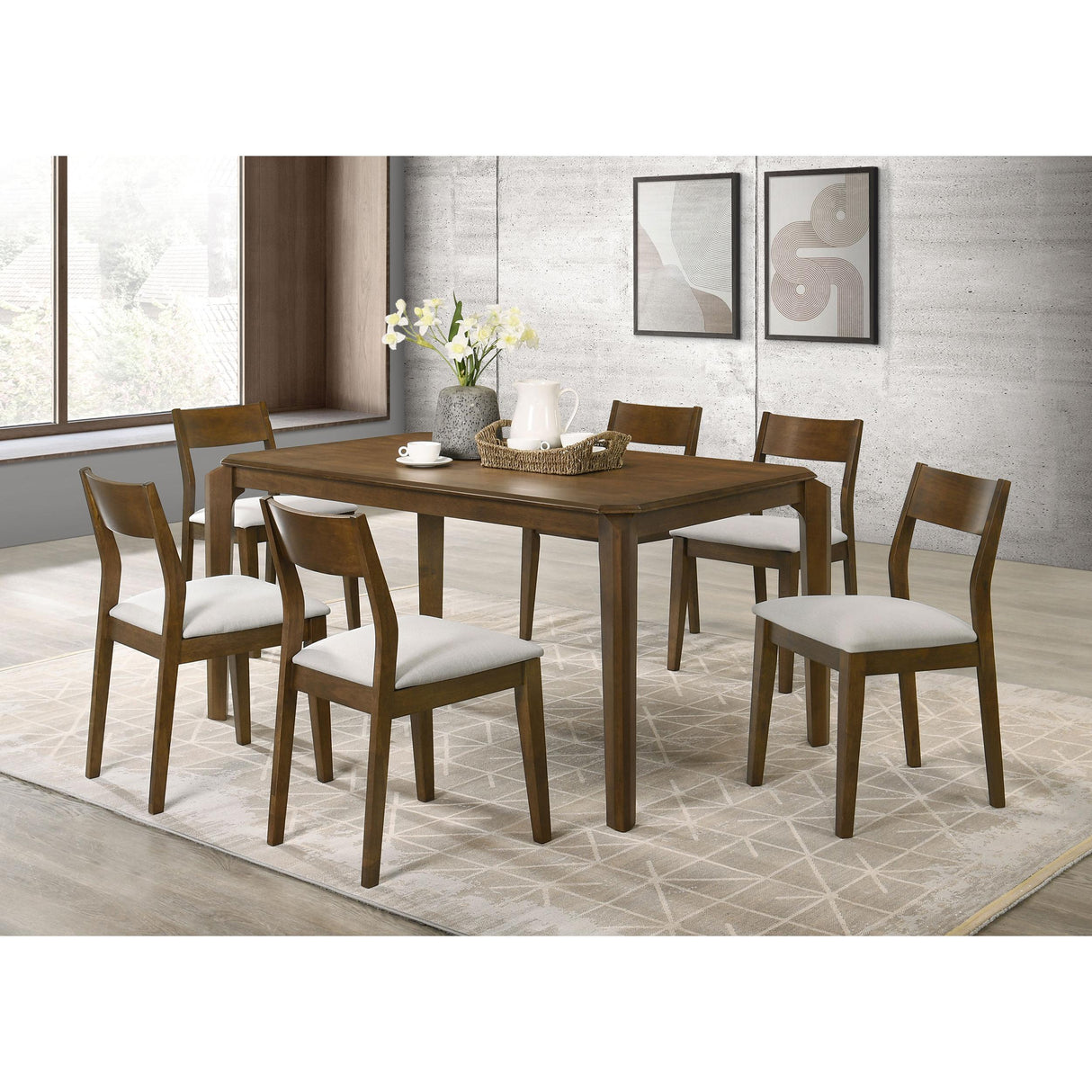 Coaster Furniture Almonte 108921 59-inch Rectangular Wood Dining Table - Dark Brown IMAGE 7