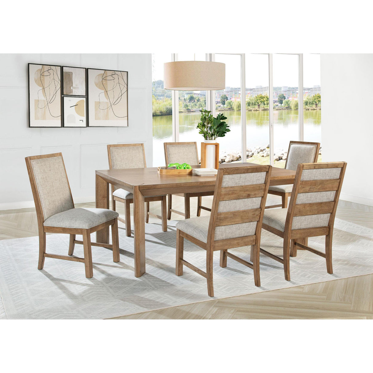 Coaster Furniture Bruner 109101 72-inch Rectangular Wood Dining Table - Natural Brown IMAGE 6