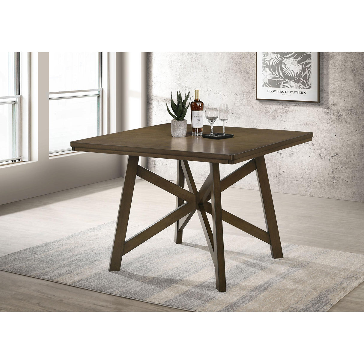 Coaster Furniture Canfield 109178 47-inch Square Counter Height Dining Table - Brown IMAGE 2