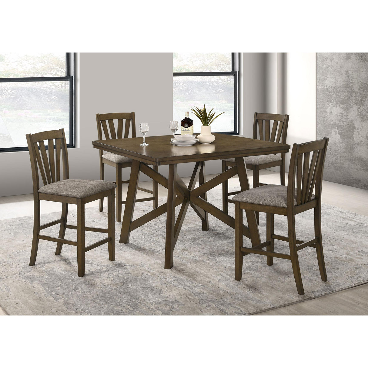 Coaster Furniture Canfield 109178 47-inch Square Counter Height Dining Table - Brown IMAGE 4