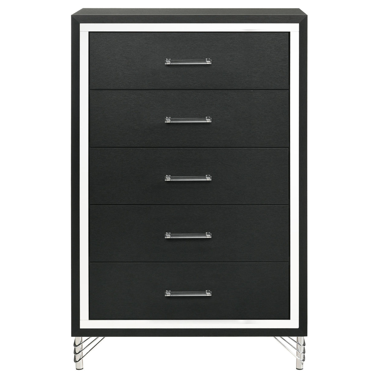 Coaster Furniture Lucia 224995 5-Drawer Bedroom Chest of Drawers - Black IMAGE 3