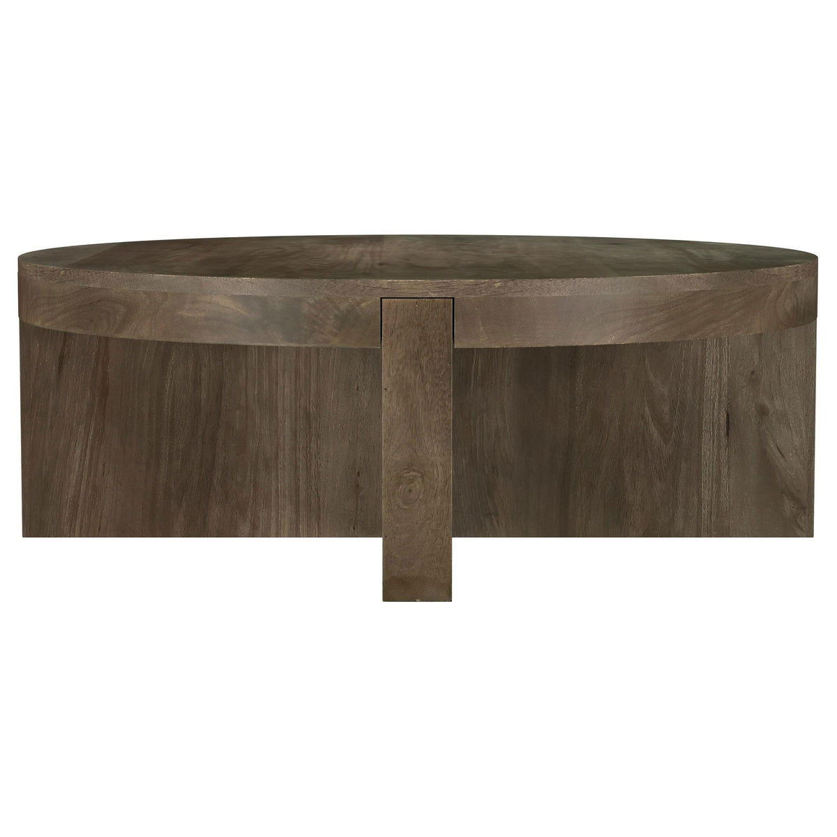 Coaster Furniture Kinkaid 710138 Round Solid Mango Wood Coffee Table - Brown IMAGE 1