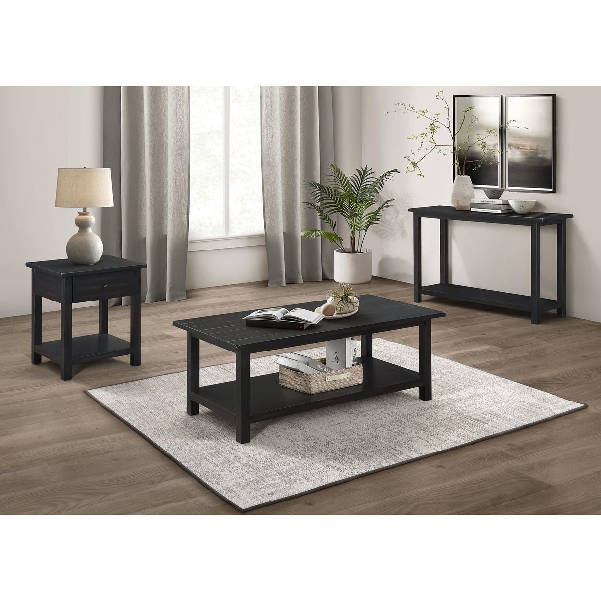 Coaster Furniture Payne 710567 1-Drawer Wood End Table with Shelf - Distressed Java IMAGE 9