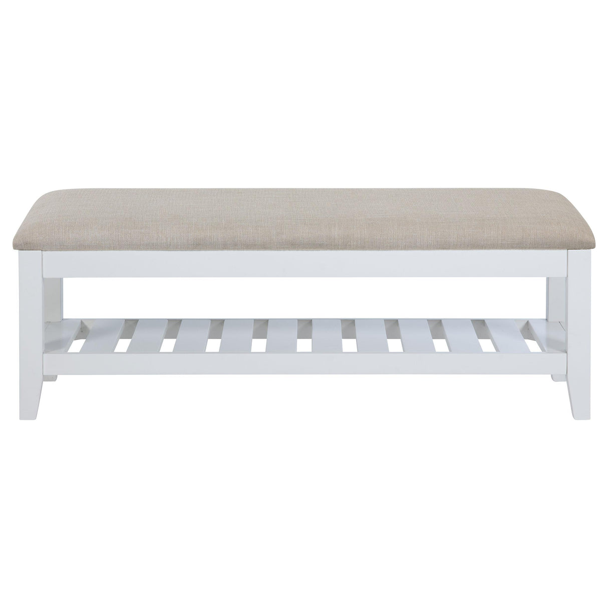 Coaster Furniture Bexhill 223476 Upholstered Rectangular Bench with Shelf - White IMAGE 3