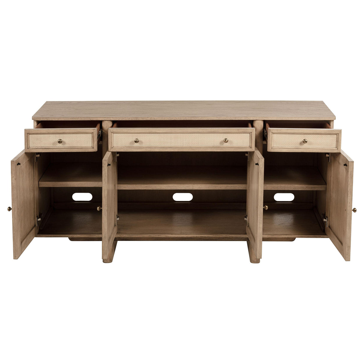 Coaster Furniture Kailani 109385 4-Door Cane Sideboard Buffet Cabinet - Beige Oak IMAGE 4