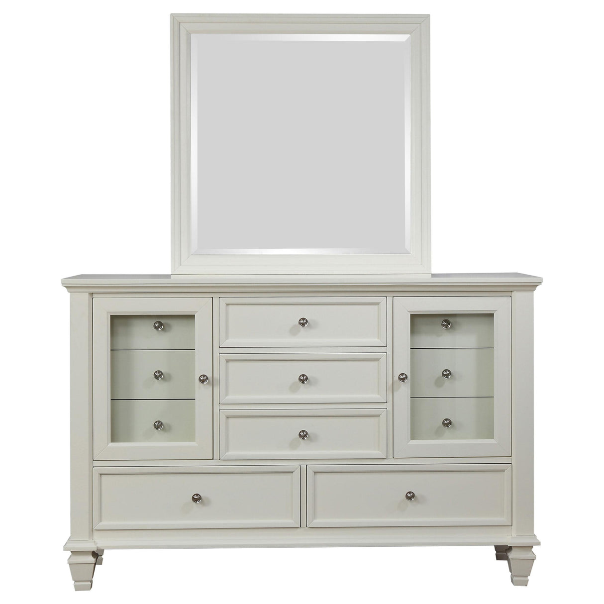 Coaster Furniture Sandy Beach 201303M 11-Drawer Dresser with Mirror - Cream White IMAGE 3