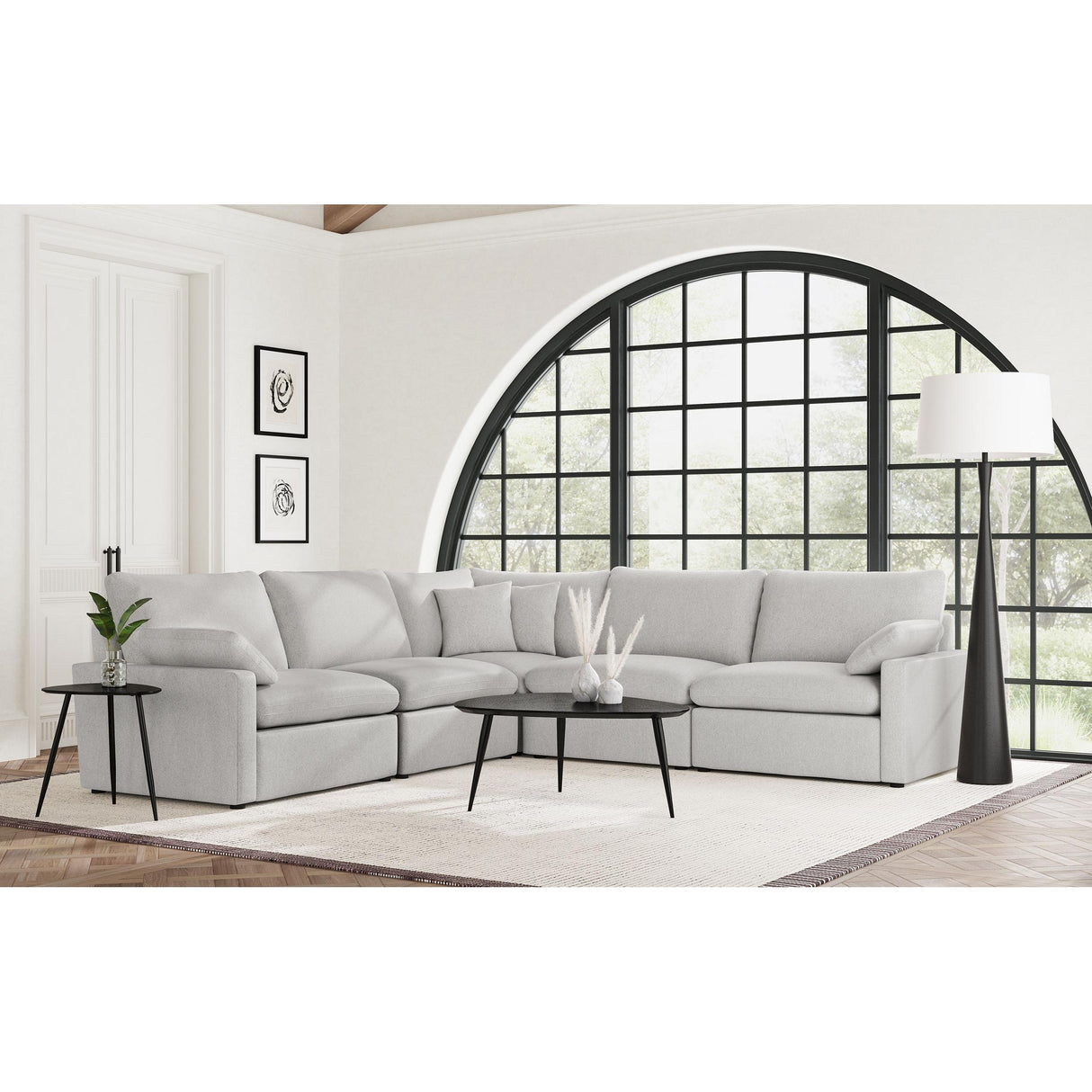 Coaster Furniture Collins 609560P Modular Power Reclining Sectional Sofa Set - Grey IMAGE 2