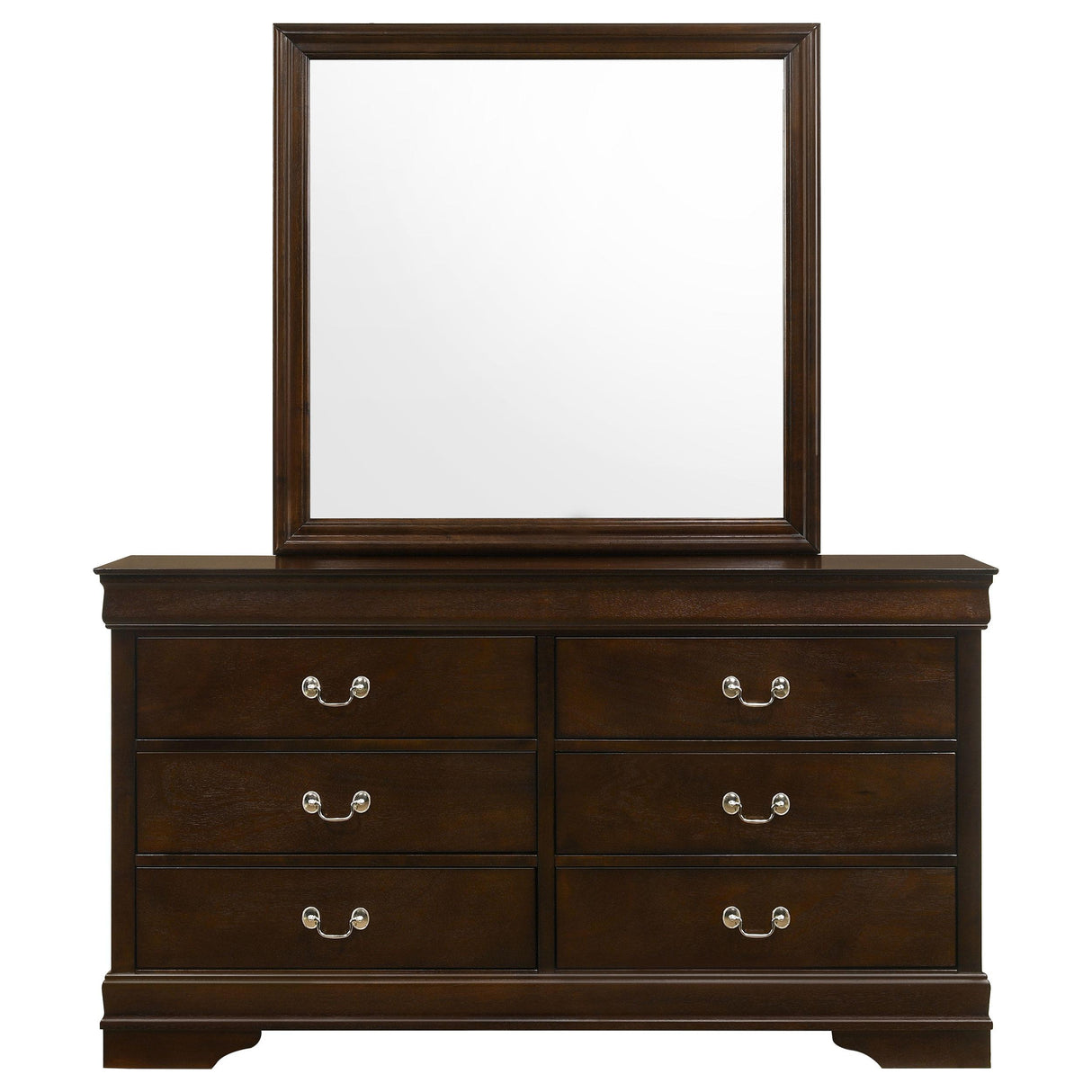 Coaster Furniture Louis Philippe 202413M 6-Drawer Dresser with Mirror - Cappuccino IMAGE 3