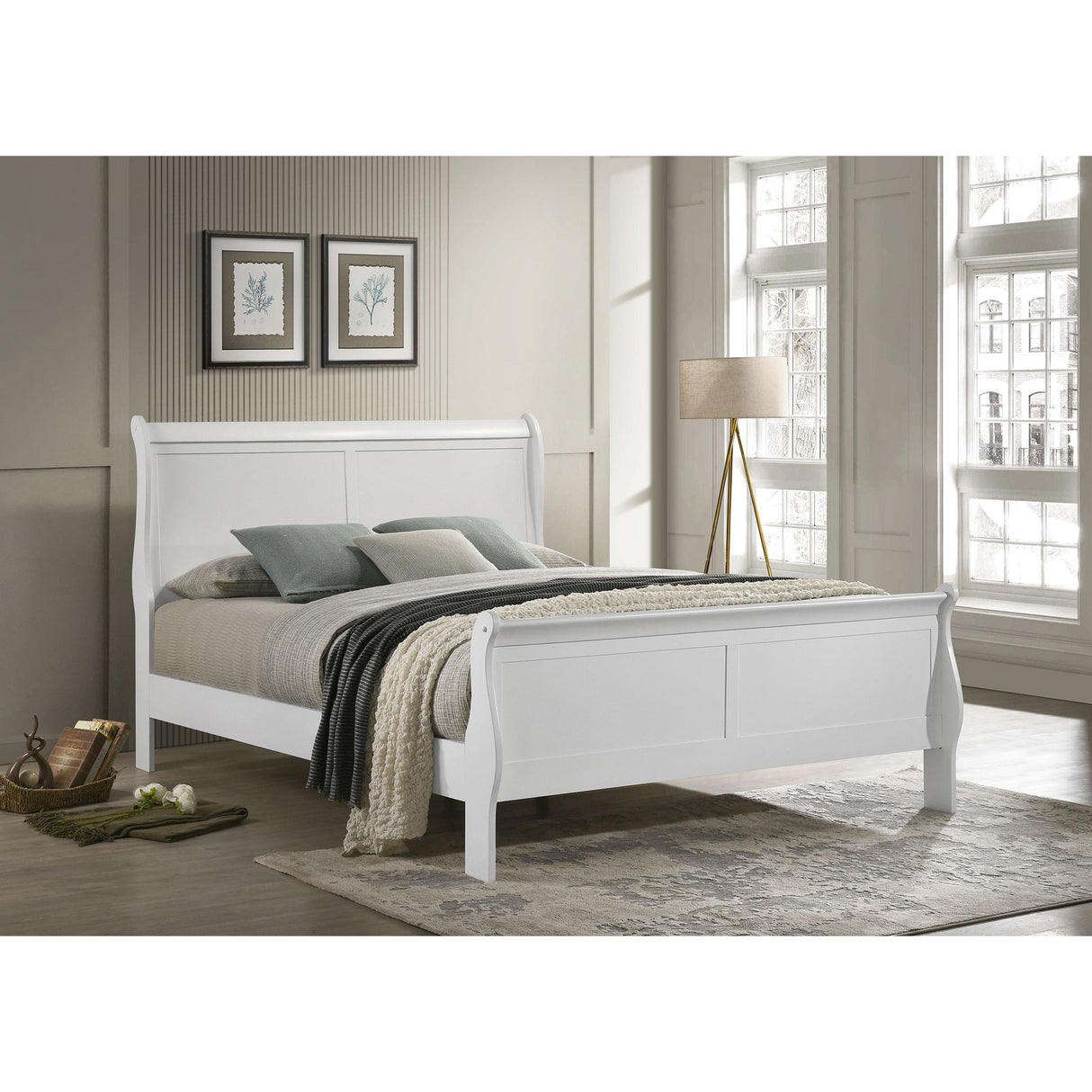 Coaster Furniture Louis Philippe 202441Q 47-inch Queen Sleigh Panel Bed - White IMAGE 2