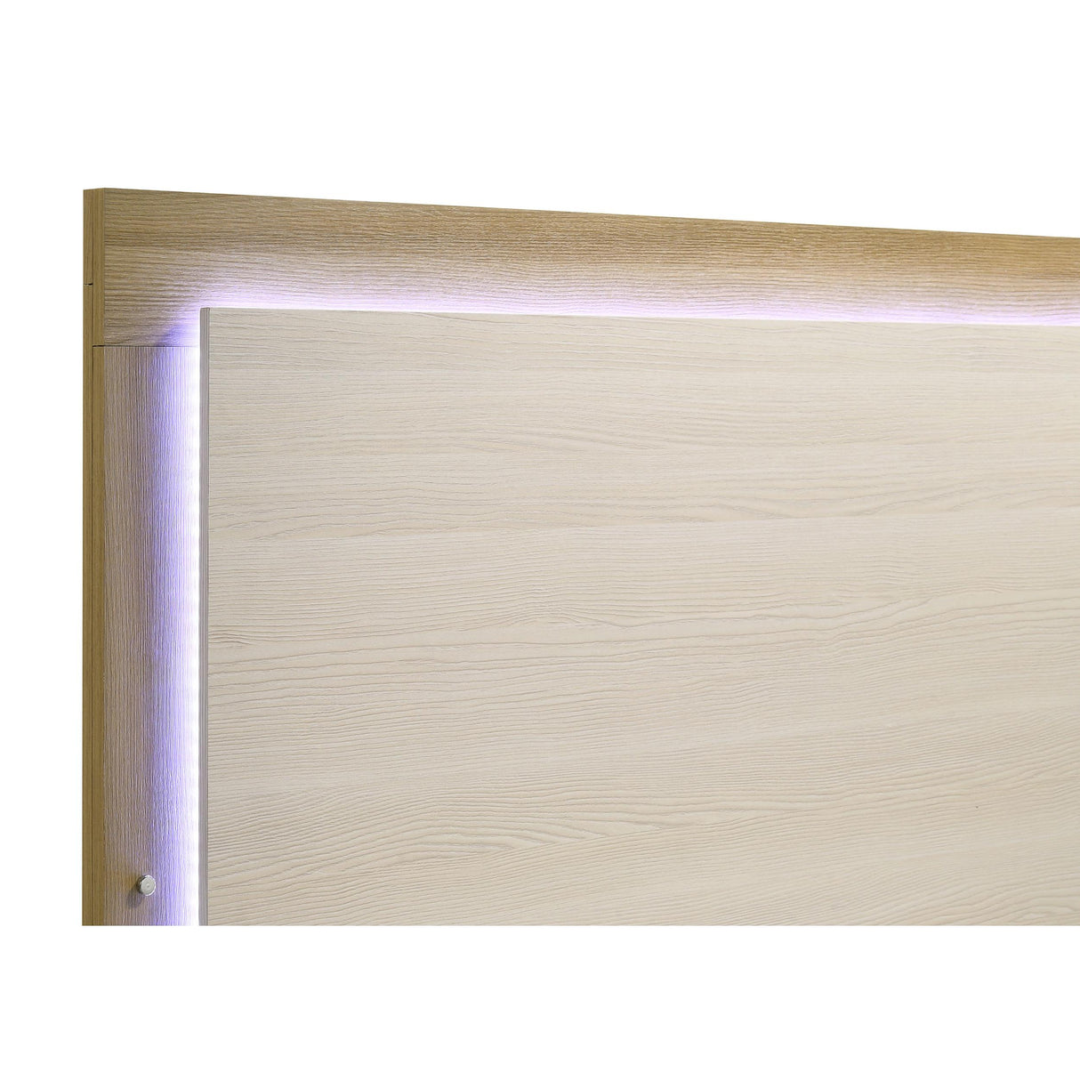 Coaster Furniture Hyland 215651Q Wood Queen LED Panel Bed - Natural and White IMAGE 6