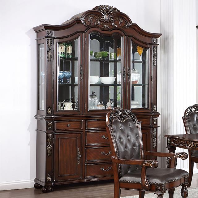 Furniture of America Nouvelle CM3256CH-HB-SET Hutch & Buffet IMAGE 1