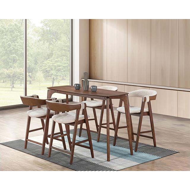 Furniture of America Ebikon FM3211WN-PT Counter Height Table IMAGE 2