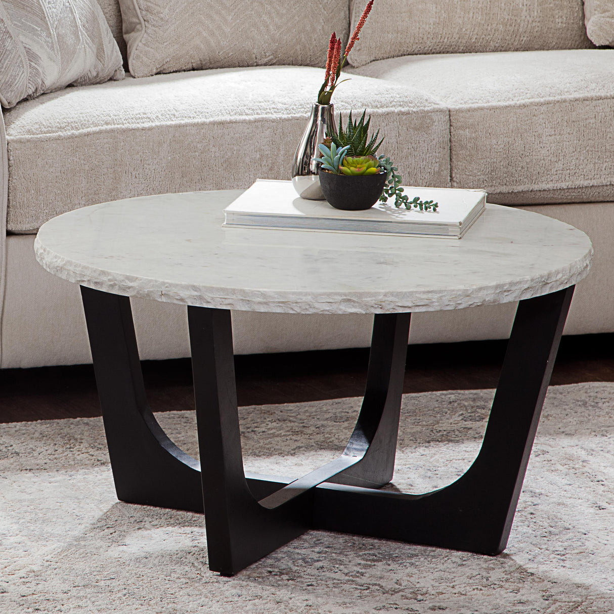 Steve Silver Furniture Chrissy CH200WRC White Marble Top Cocktail Table IMAGE 5