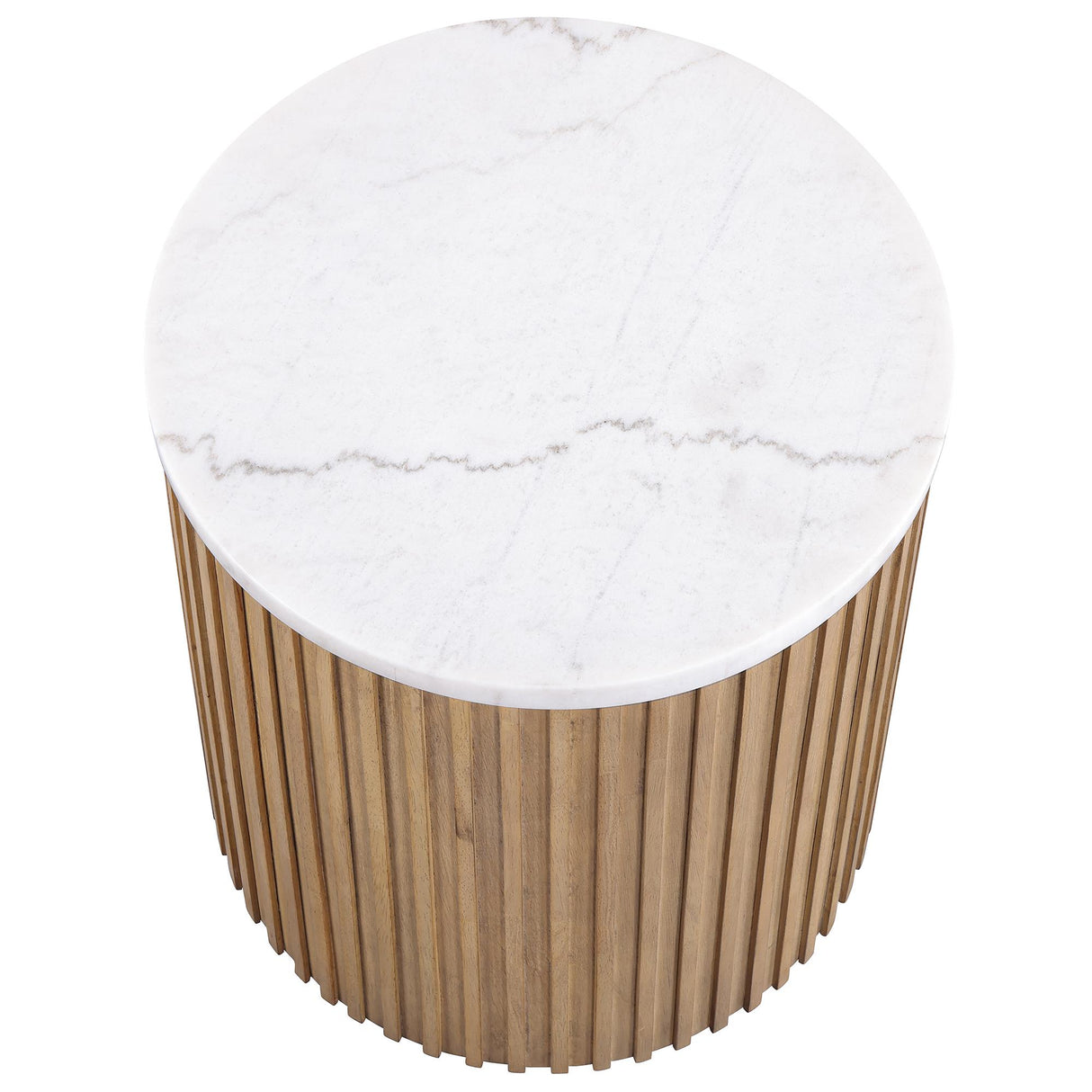 Steve Silver Furniture Colvin COL100NWME Brown Marble End Table IMAGE 2