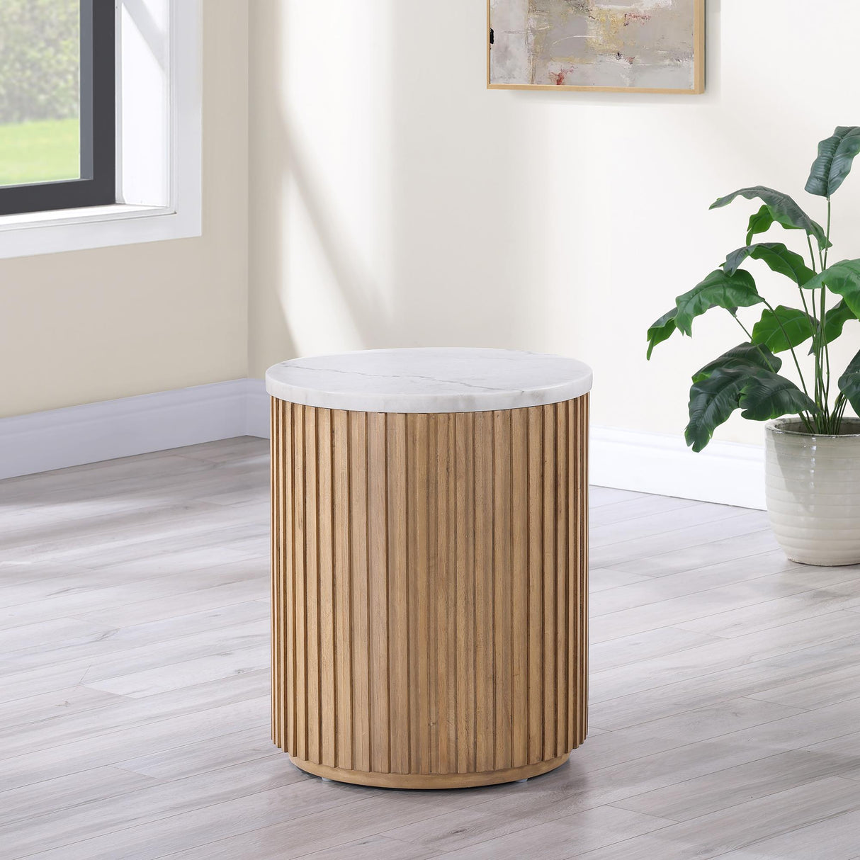 Steve Silver Furniture Colvin COL100NWME Brown Marble End Table IMAGE 3