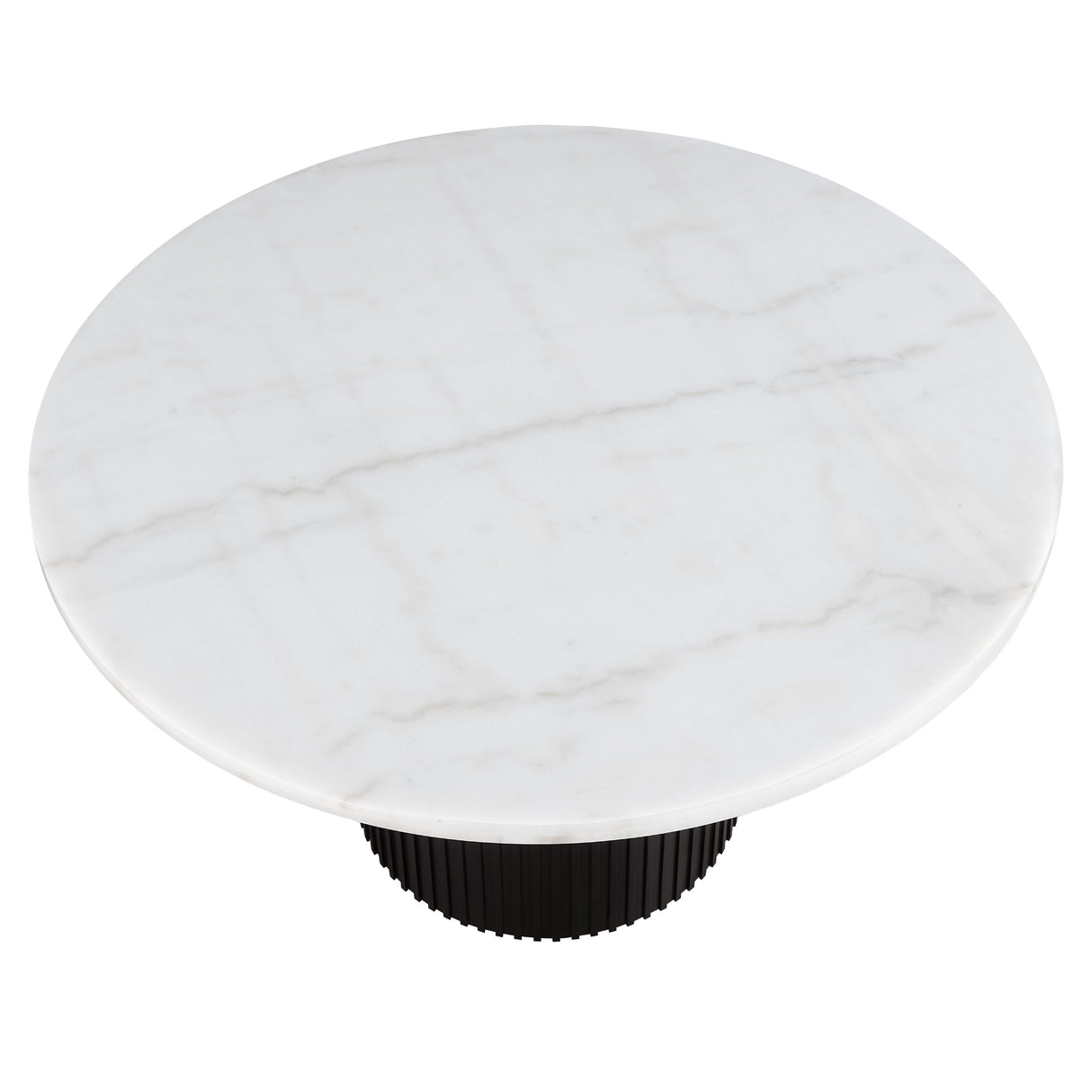 Steve Silver Furniture Colvin COL500KW-MTTB 52" Rnd White Marble Dining Table IMAGE 2