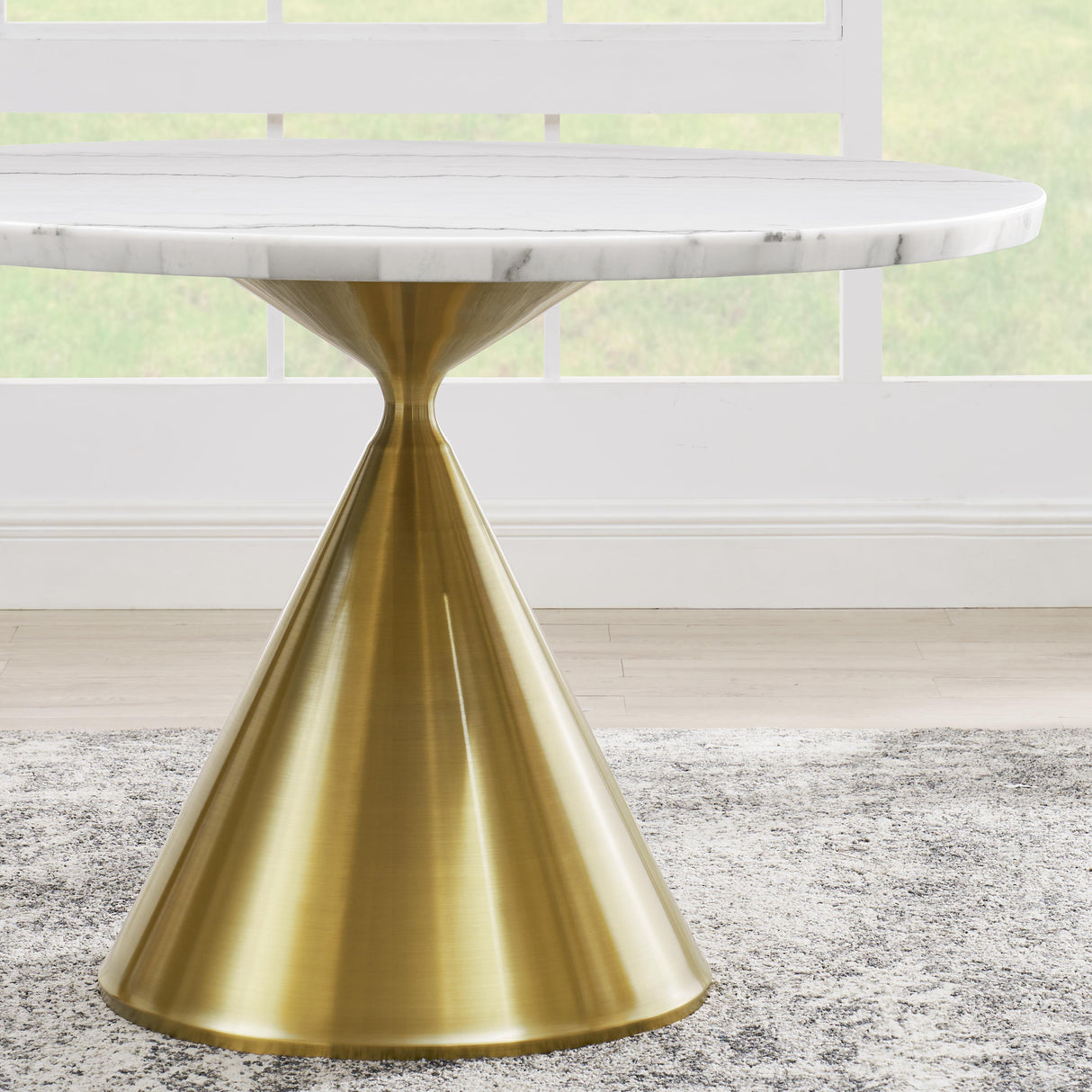 Steve Silver Furniture Conrad CD480-DTB-WGD Gold Base Dining Table IMAGE 5