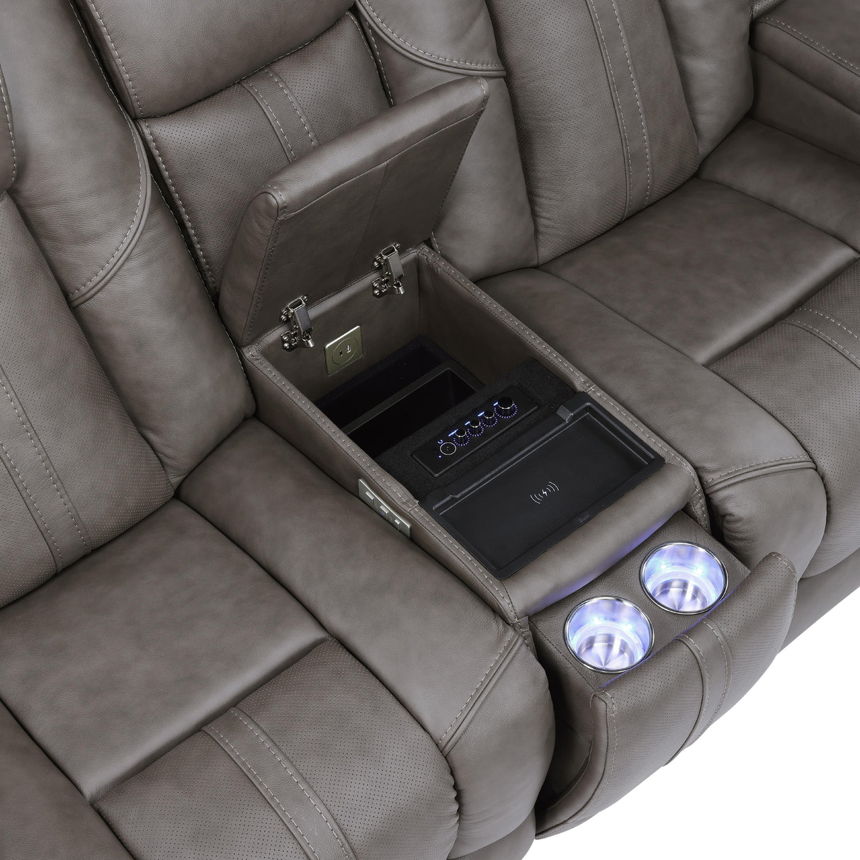 Steve Silver Furniture Daniel DAE800L Triple Pwr Leather Theater Love IMAGE 8