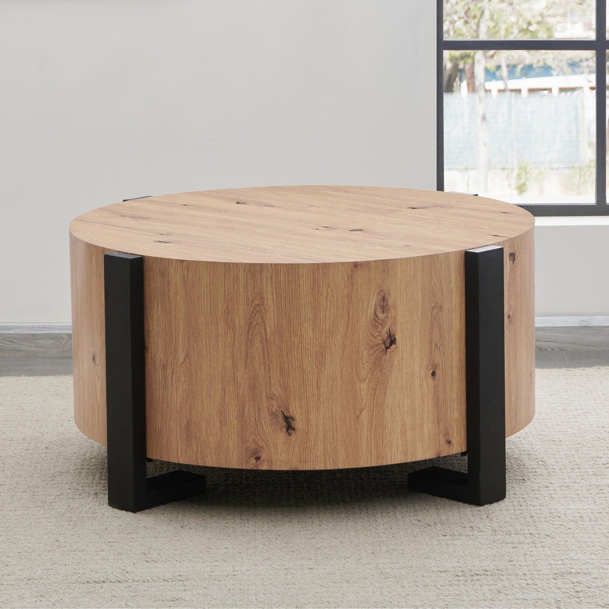 Steve Silver Furniture Darcie DR200RC Faux Wood Round Cocktail Table IMAGE 6