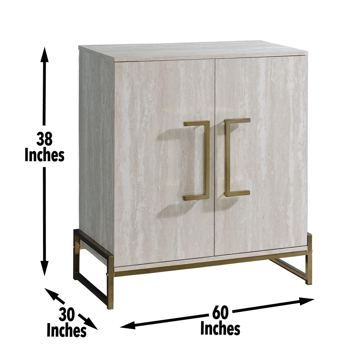 Steve Silver Furniture Larkin LK100SV Faux Marble Wine Cabinet IMAGE 6