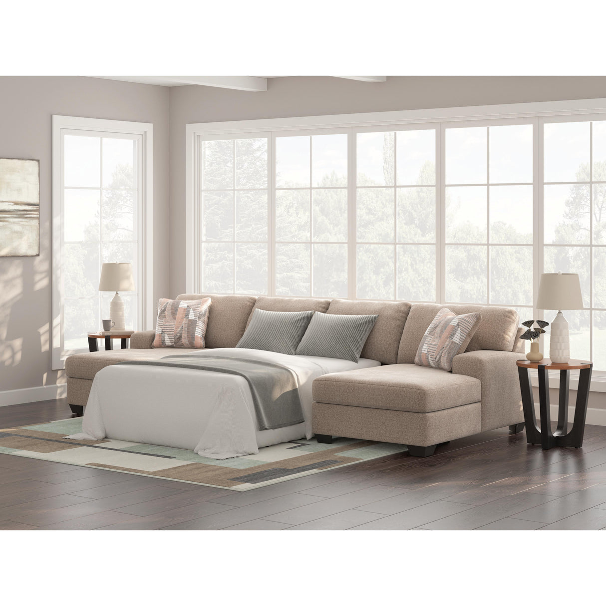 Benchcraft Newellen 48404S7 3 pc Sectional with Double Chaise IMAGE 3