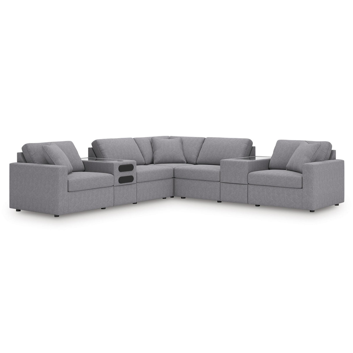 Signature Design by Ashley Modmax 92104S69 7 pc Balanced Sectional with Audio and Storage Consoles IMAGE 1