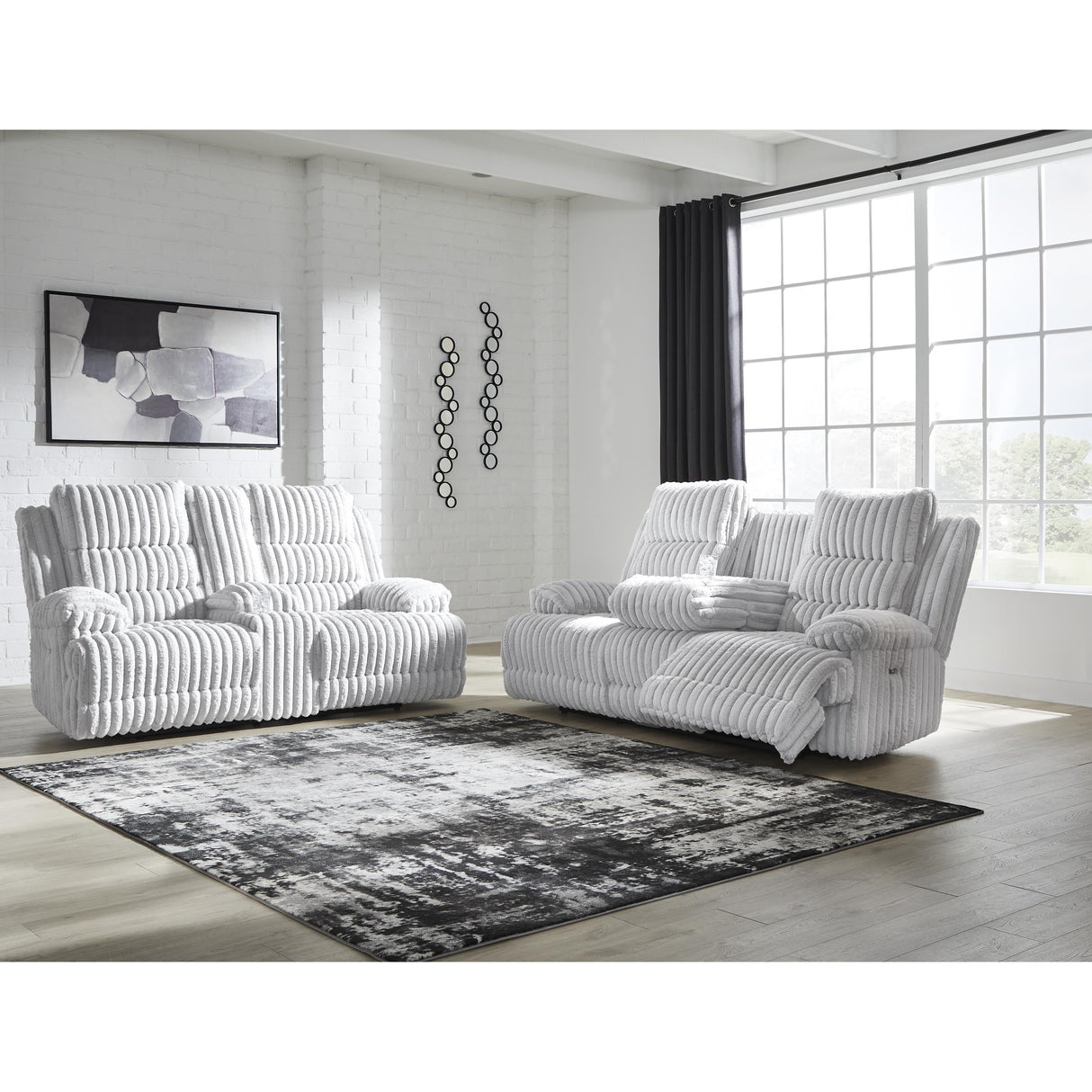 Signature Design by Ashley Rhines Falls PC4280499 Reclining Power Sofa with Drop Down Table IMAGE 8