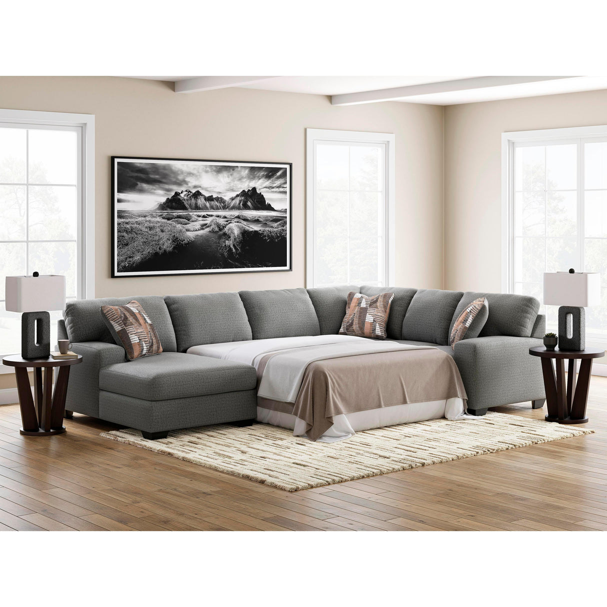 Signature Design by Ashley Clarington PC48405S5 3 pc Sleeper Sectional with Chaise IMAGE 3
