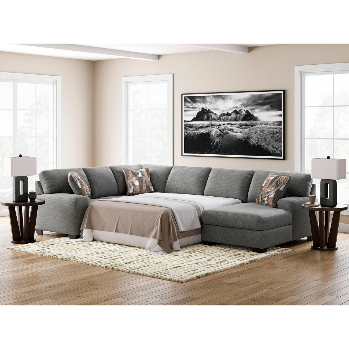 Signature Design by Ashley Clarington PC48405S6 3 pc Sleeper Sectional with Chaise IMAGE 3