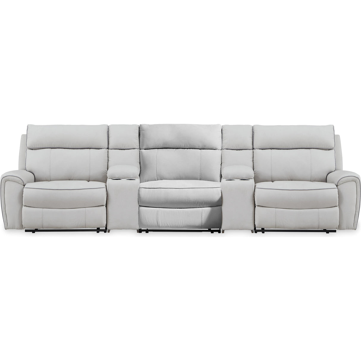 Signature Design by Ashley Social Pointe PC98802S39 5 pc Reclining Sectional with Storage Consoles IMAGE 1