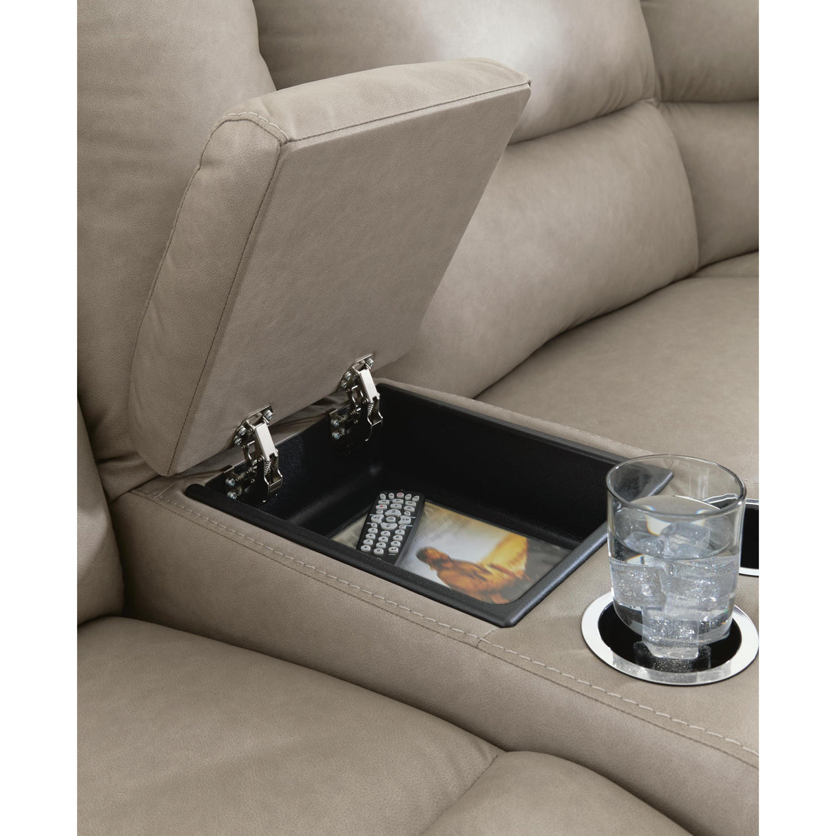 Signature Design by Ashley Narwhal Place PC99201S34 7 pc Reclining Sectional with Storage Consoles IMAGE 3