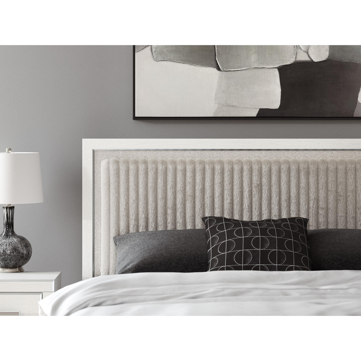 Signature Design by Ashley Zuraleus PCB3381-58 King Upholstered Panel Headboard IMAGE 3