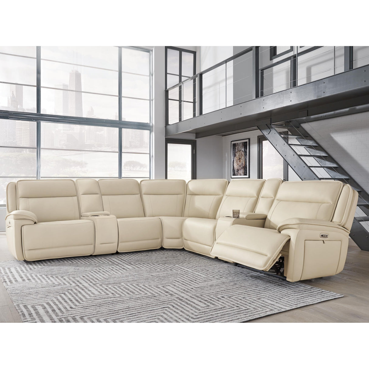 Signature Design by Ashley Double Deal U13001S9 7 pc Reclining Sectional with 2 Consoles IMAGE 2
