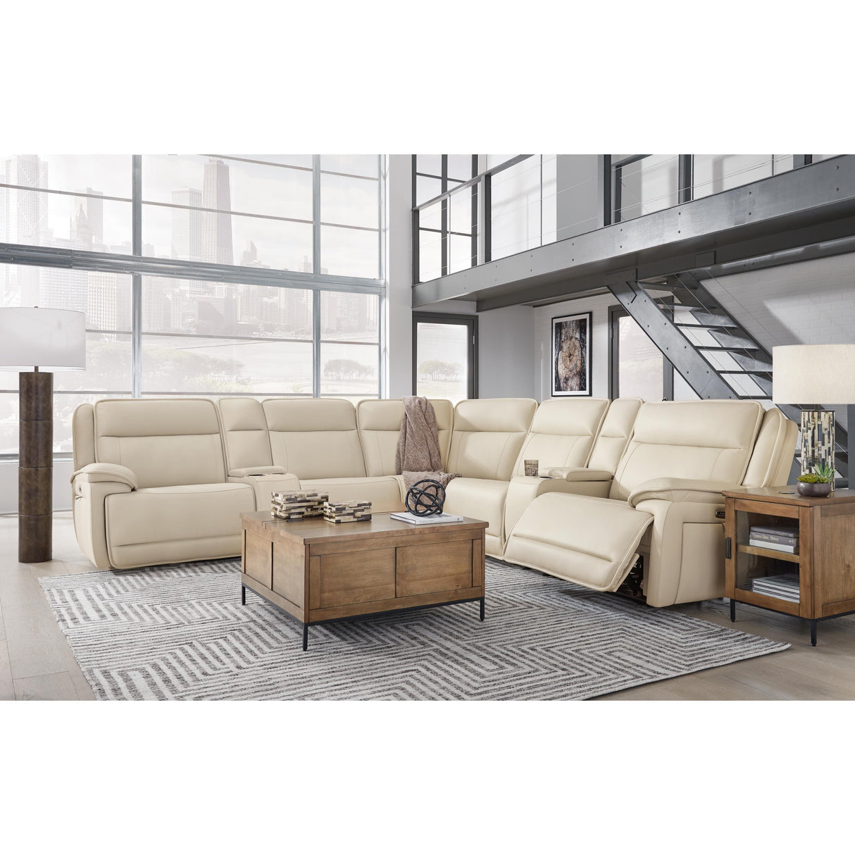 Signature Design by Ashley Double Deal U13001S9 7 pc Reclining Sectional with 2 Consoles IMAGE 3