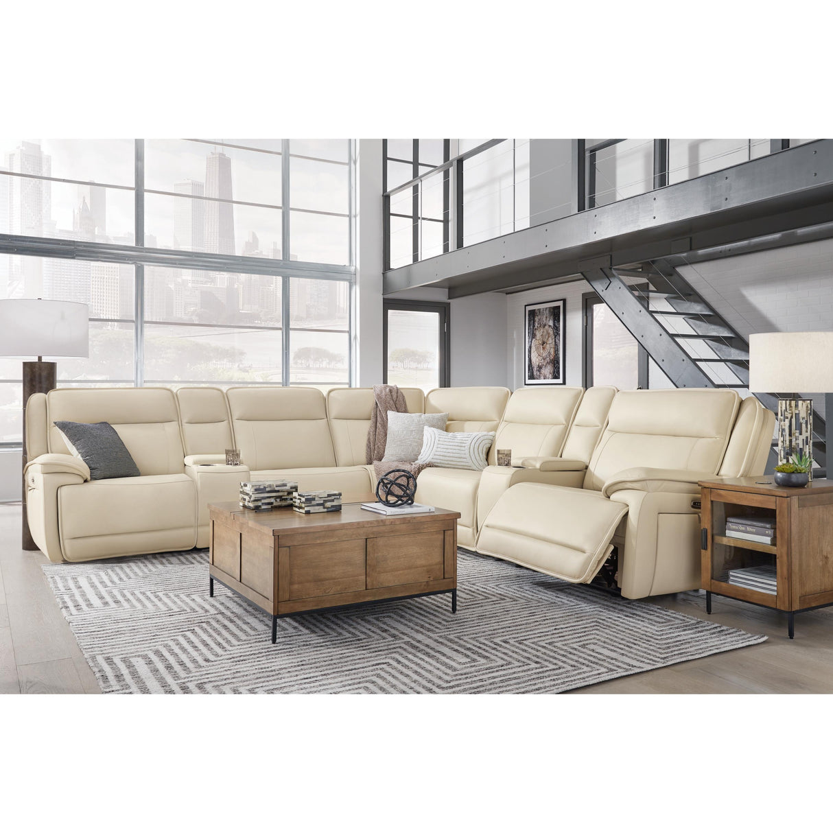 Signature Design by Ashley Double Deal U13001S9 7 pc Reclining Sectional with 2 Consoles IMAGE 4