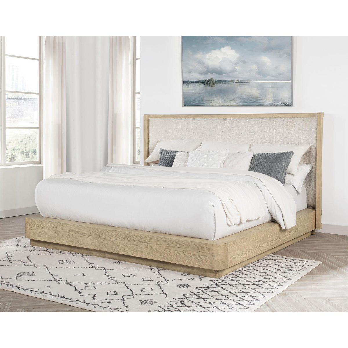 Coaster Furniture Kailani 225041KE 49-inch Eastern King Wingback Bed - Beige Oak IMAGE 4