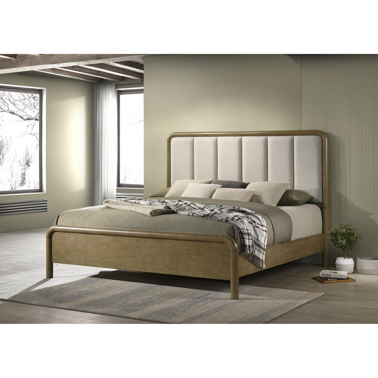 Coaster Furniture Amsbury 224271Q 59-inch Upholstered Queen Bed - Nutmeg IMAGE 4