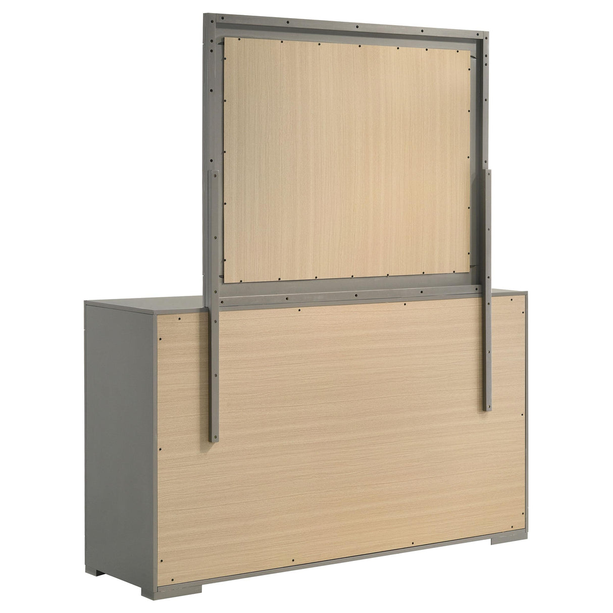 Coaster Furniture Ives 224973M 6-Drawer Dresser and Mirror - Grey High Gloss IMAGE 5
