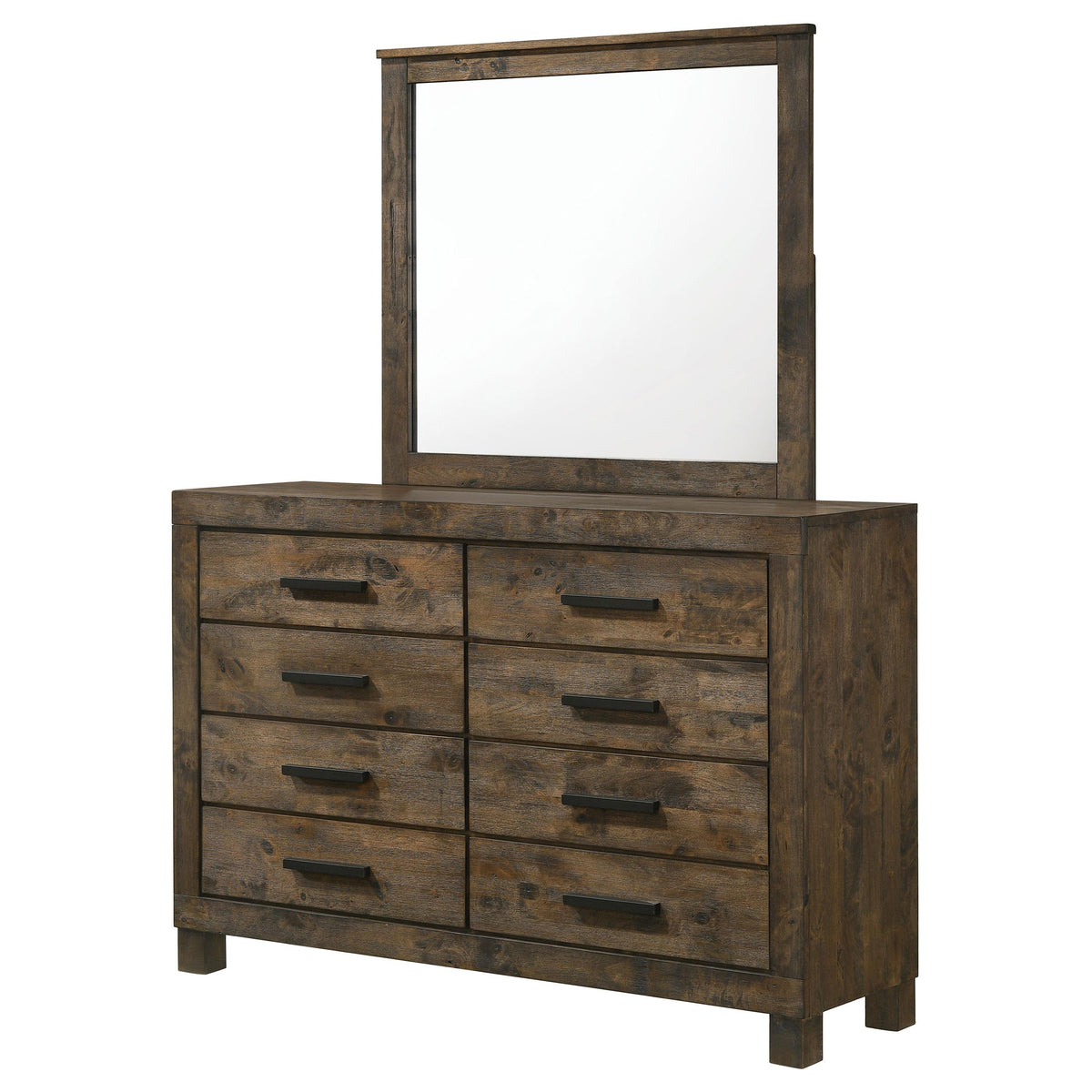 Coaster Furniture Woodmont 222633M 8-Drawer Dresser with Mirror - Rustic Golden Brown IMAGE 3