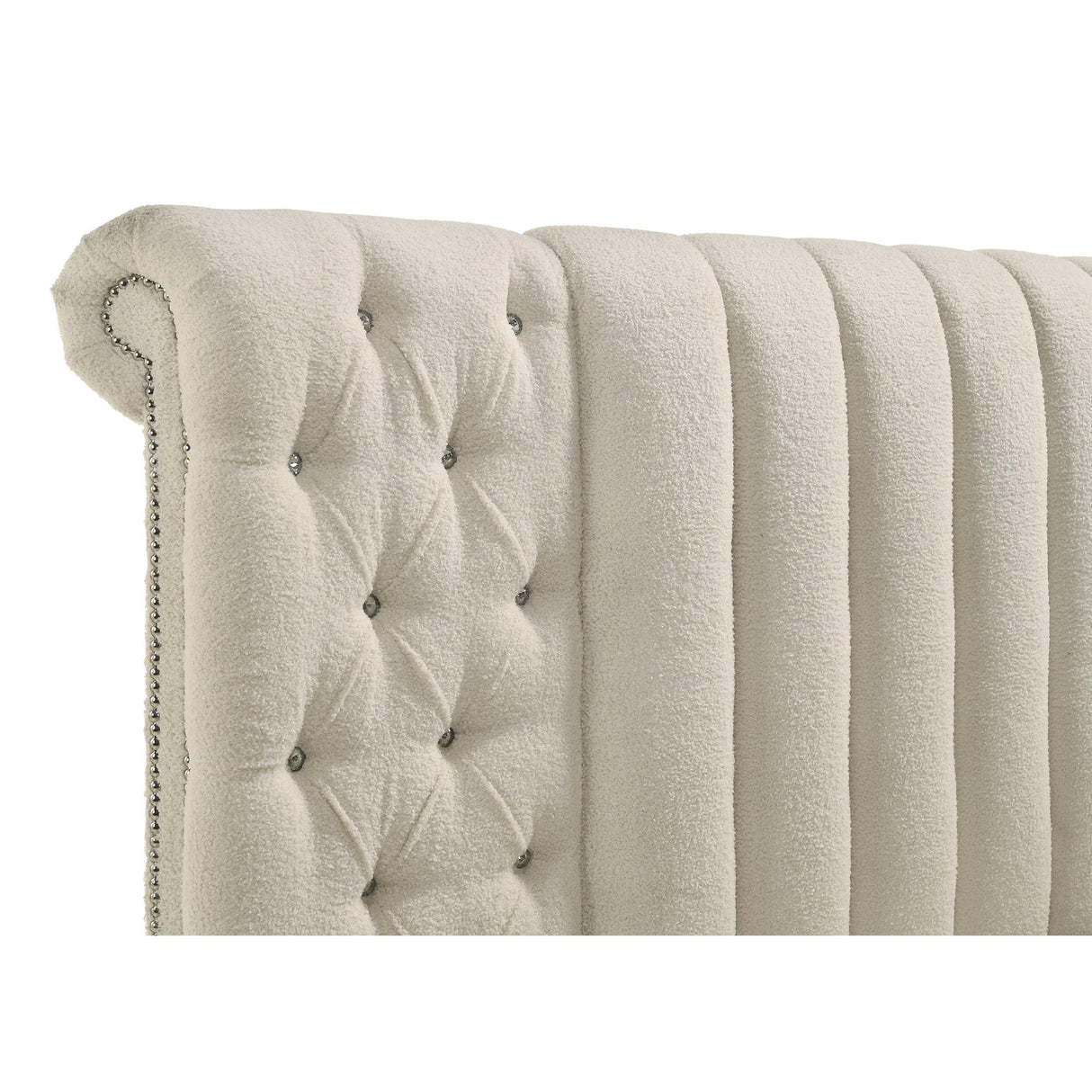Coaster Furniture Sonya 360111KE Upholstered Eastern King Round Storage Bed - Ivory IMAGE 8