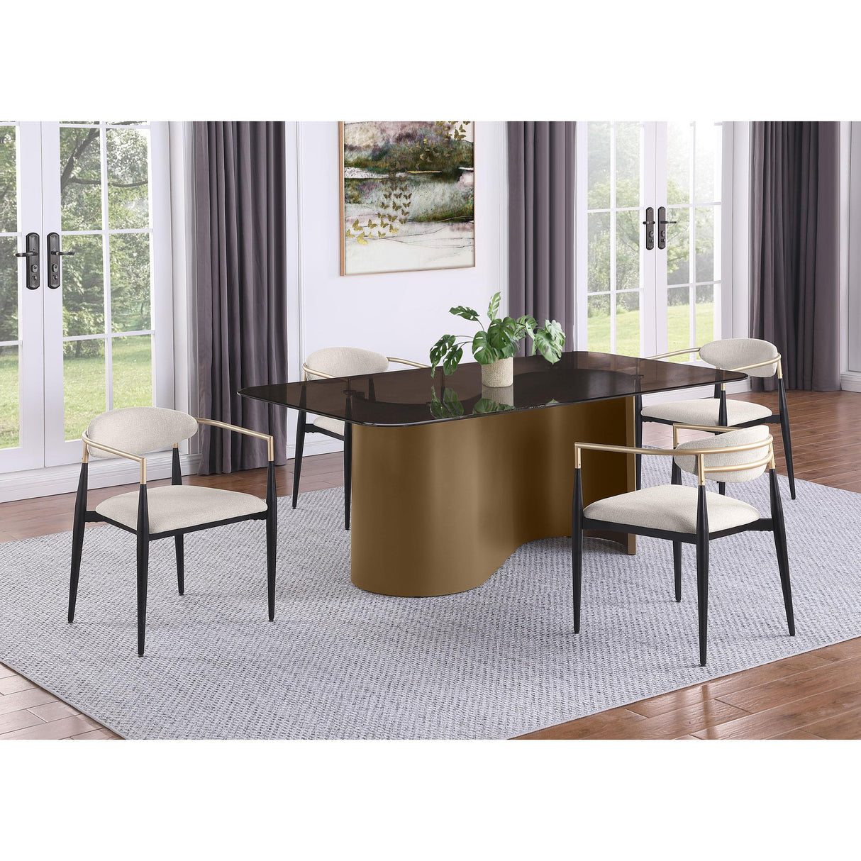 Coaster Furniture Alexis 182692 Fabric Upholstered Dining Arm Chair - Beige IMAGE 10