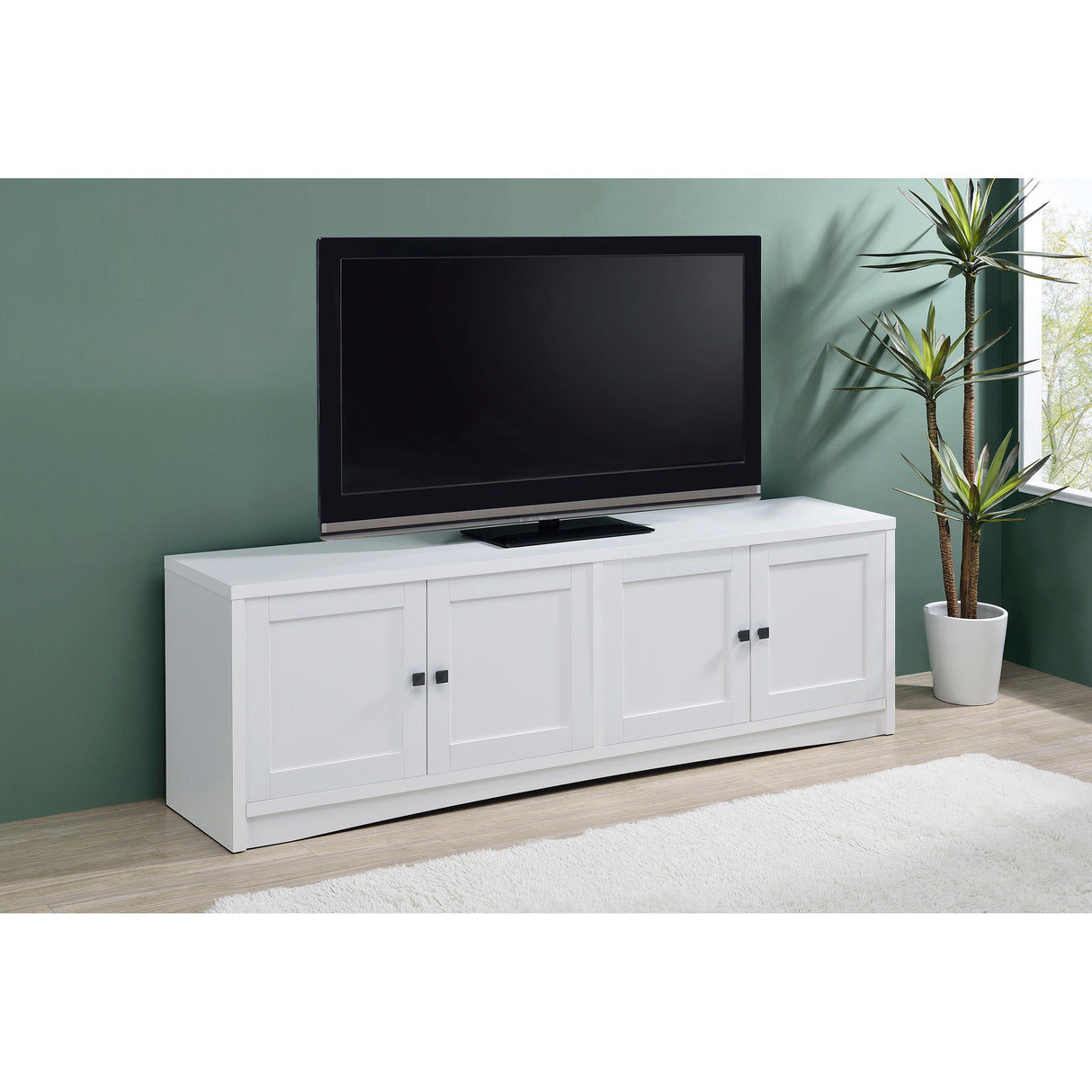 Coaster Furniture Laughlin 724113 4-door Engineered Wood 78-inch TV Stand - White IMAGE 11