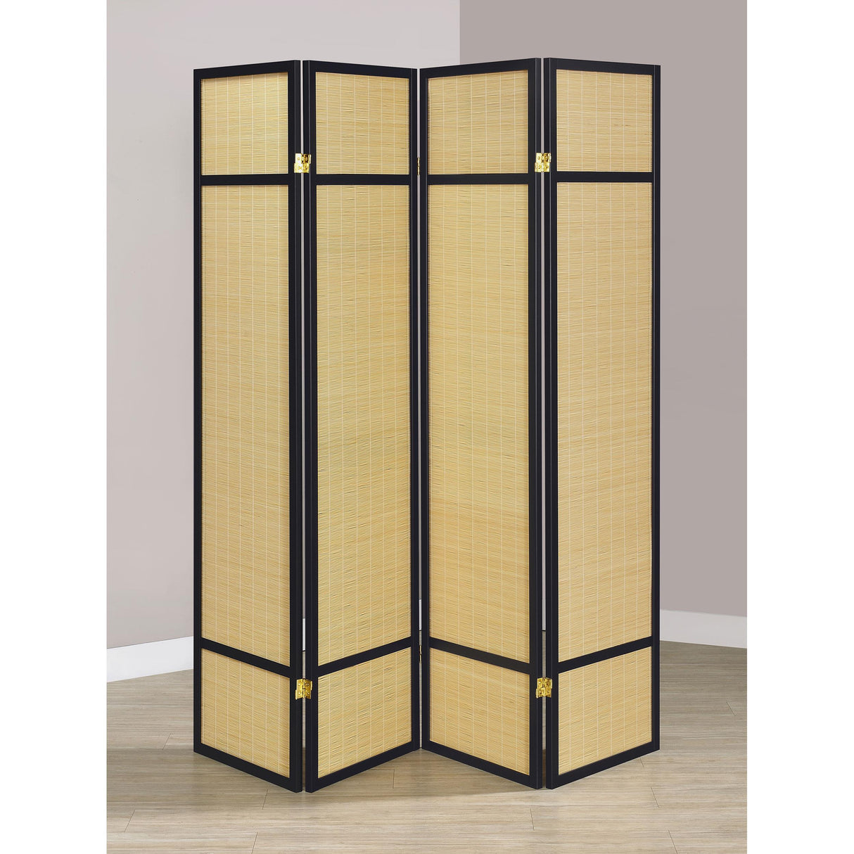 Coaster Furniture Pearce 961648 4-panel Bamboo Room Divider Folding Screen - Natural IMAGE 5