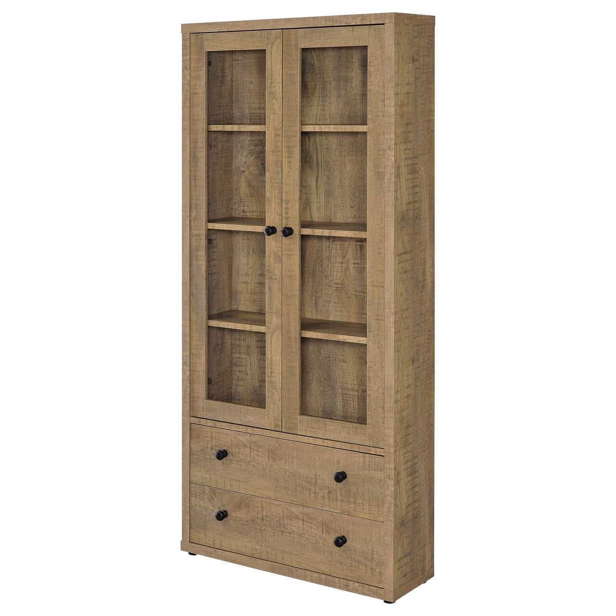 Coaster Furniture Hawthorne 953479 4-shelf Glass Door Tall Cabinet with Drawers - Mango IMAGE 4