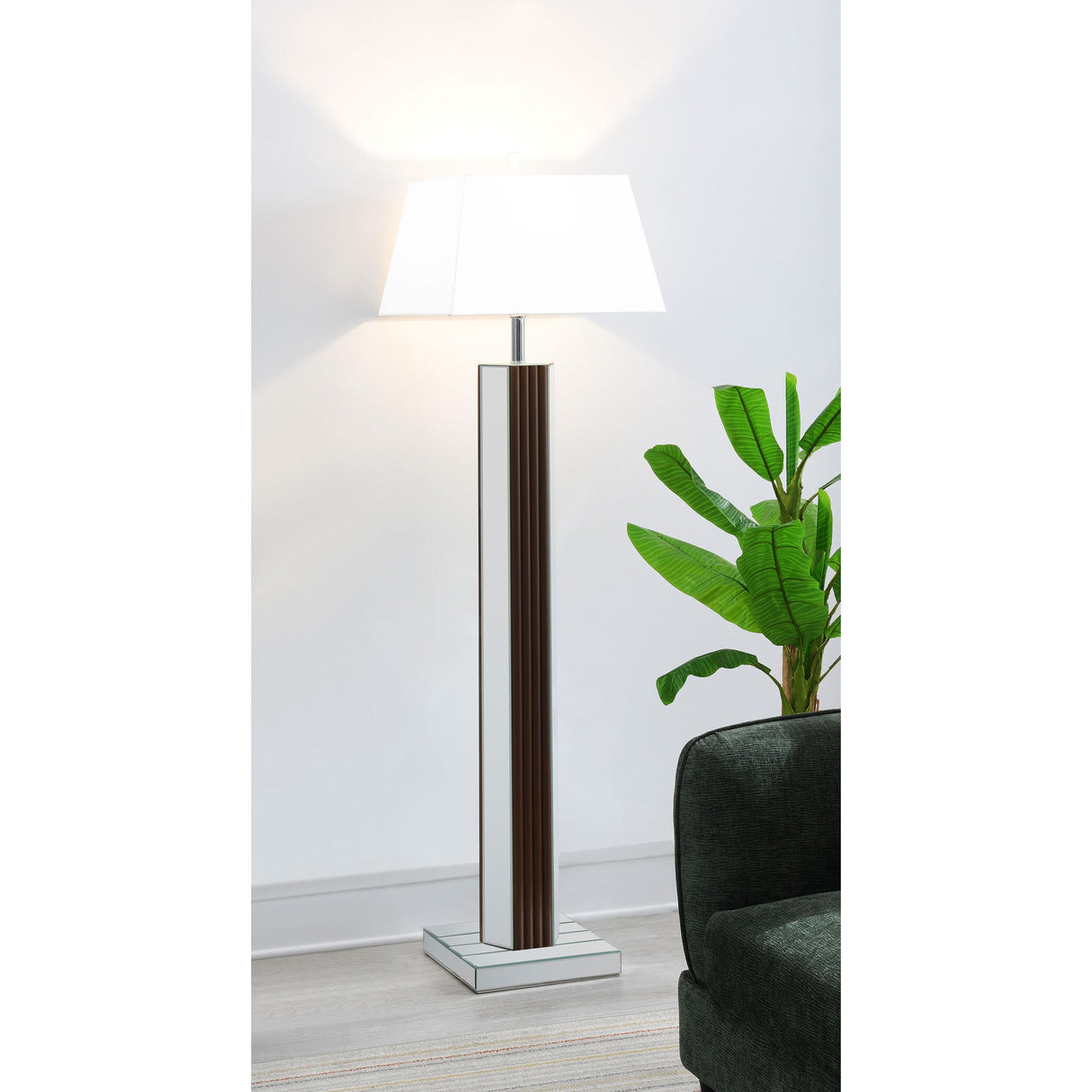 Coaster Furniture Elena 920178 67-inch Square Tapered Mirrored Floor Lamp - Brown IMAGE 6