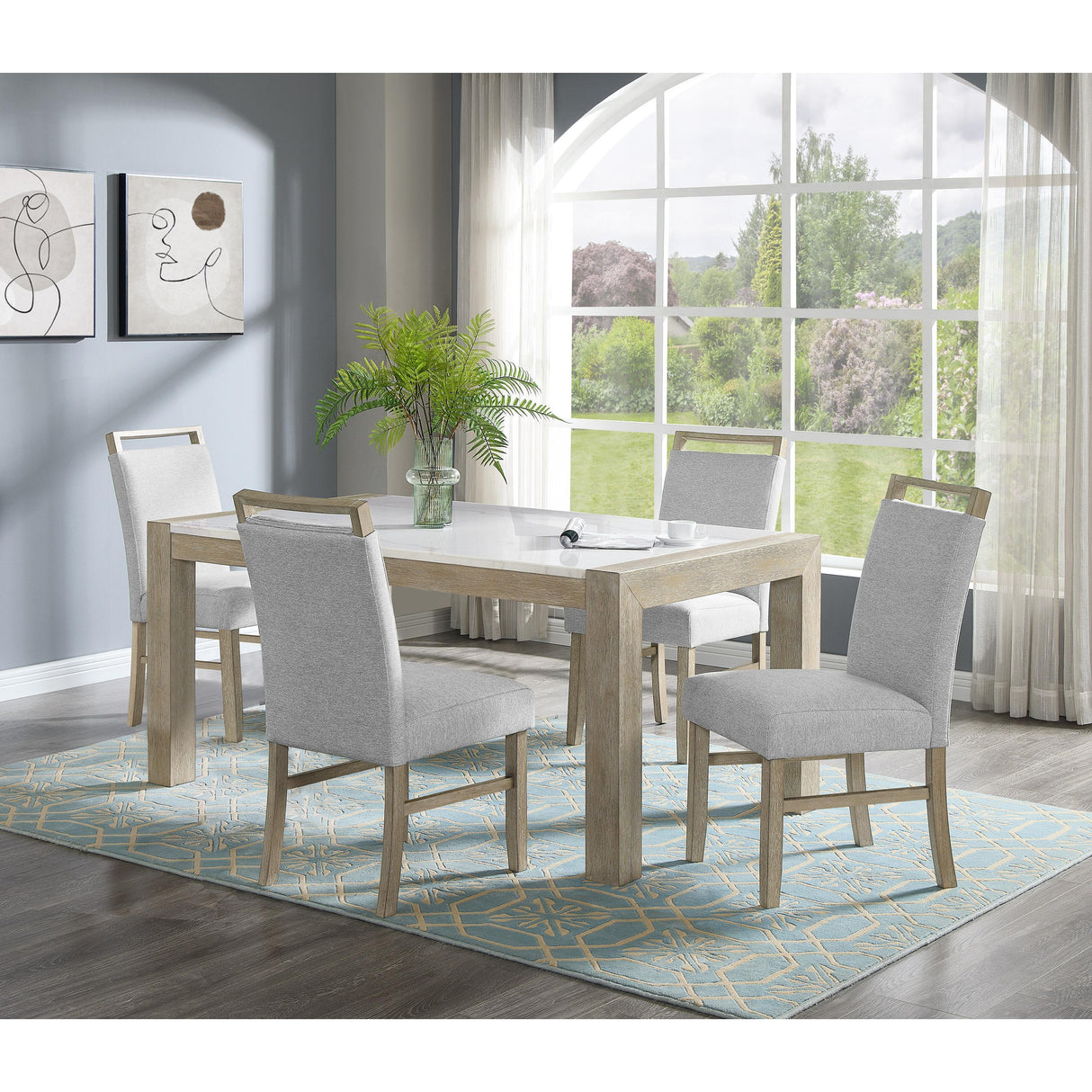 Crown Mark Hazel 1321T-3866 Genuine Marble Dining Table IMAGE 6