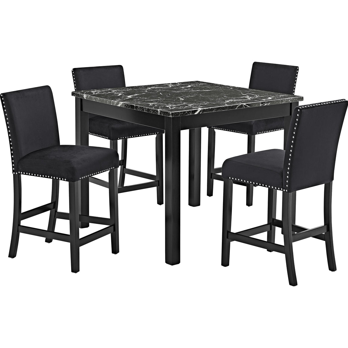 Crown Mark Lennon 1715SET-AB 5 pc Counter Height Dinette - Black IMAGE 1