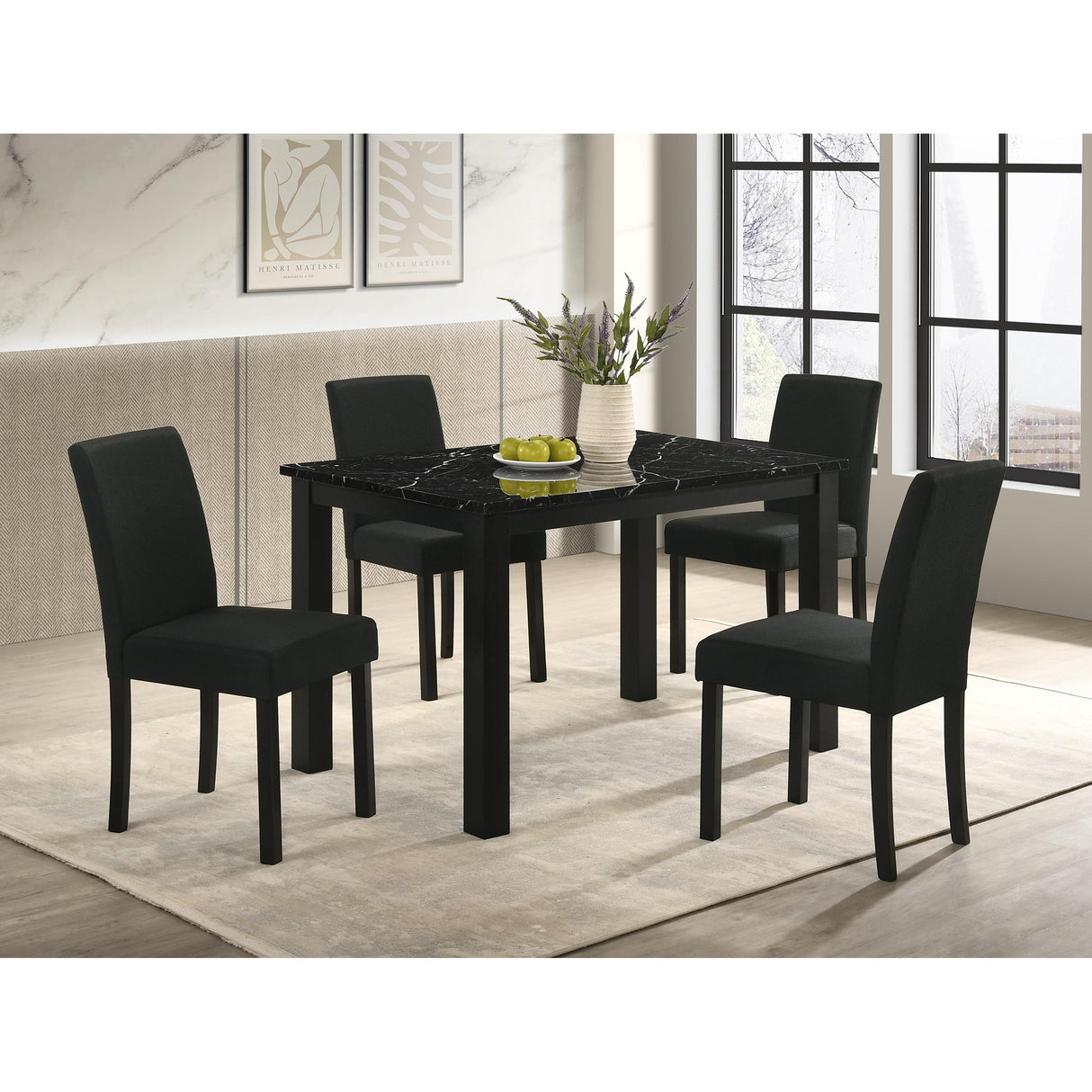 Crown Mark Resia 2120S-BK Dining Chair - Black IMAGE 3
