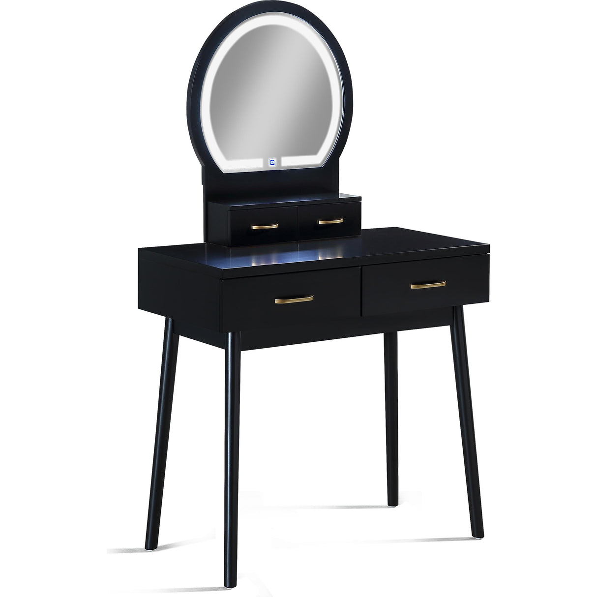 Crown Mark Cecilia 4905SET-BK Vanity Table & Stool - Black IMAGE 2