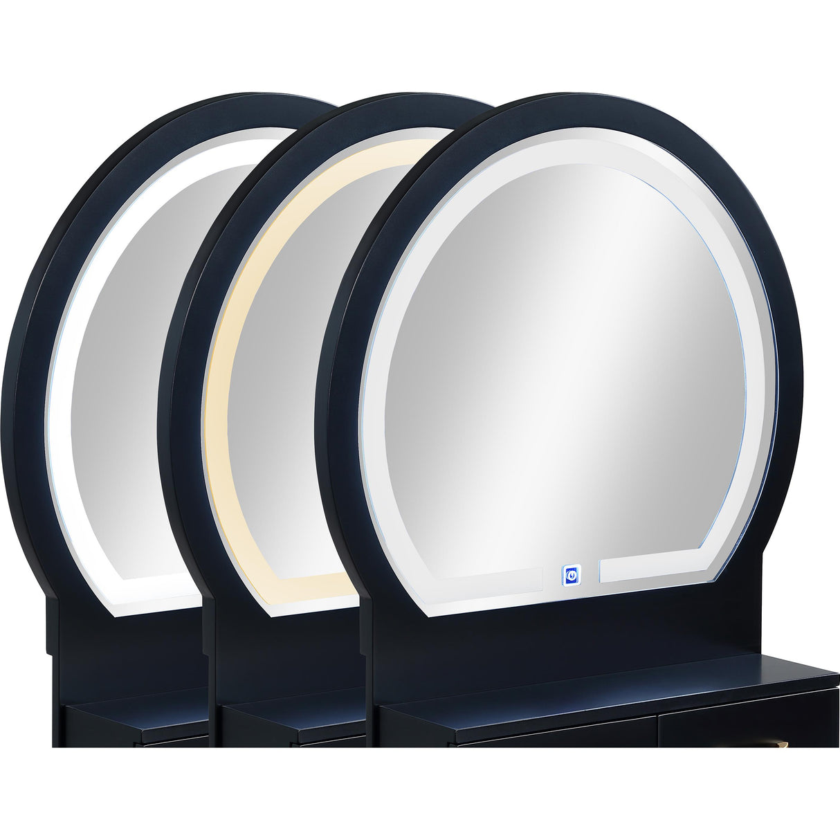 Crown Mark Cecilia 4905SET-BK Vanity Table & Stool - Black IMAGE 6